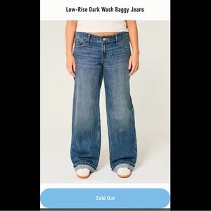 Hollister Dark Wash Baggy Jeans